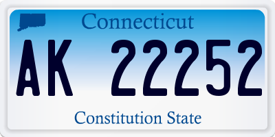 CT license plate AK22252