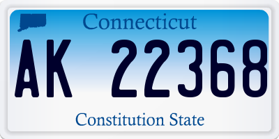 CT license plate AK22368