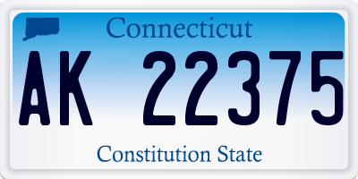 CT license plate AK22375