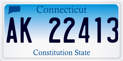 CT license plate AK22413