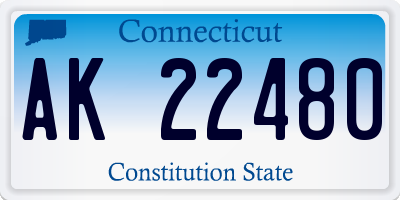 CT license plate AK22480