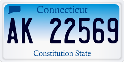 CT license plate AK22569