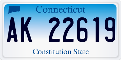 CT license plate AK22619
