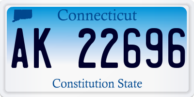 CT license plate AK22696
