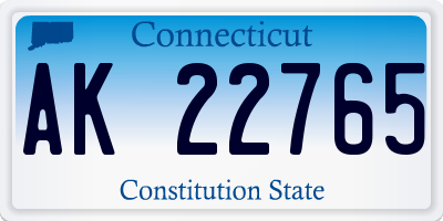 CT license plate AK22765