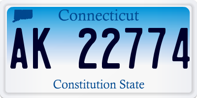 CT license plate AK22774