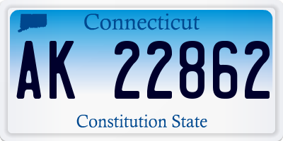 CT license plate AK22862