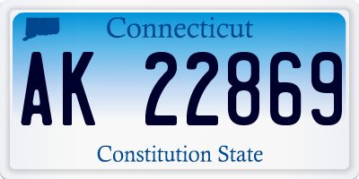 CT license plate AK22869