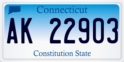 CT license plate AK22903