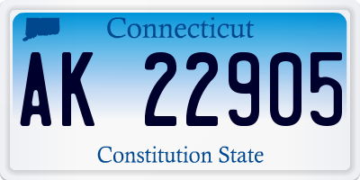 CT license plate AK22905