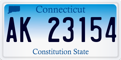 CT license plate AK23154