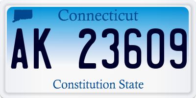 CT license plate AK23609