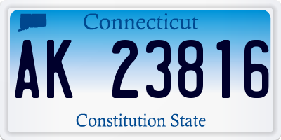 CT license plate AK23816