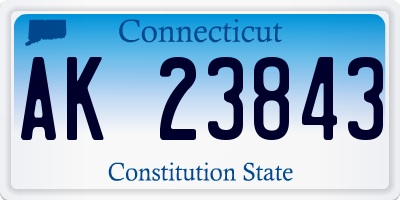 CT license plate AK23843
