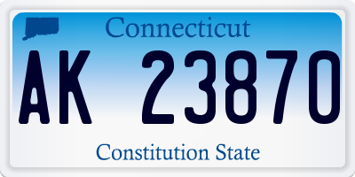 CT license plate AK23870