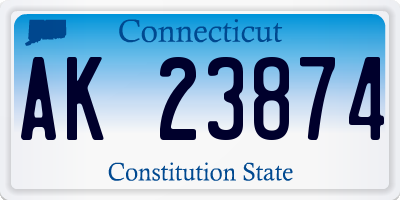 CT license plate AK23874