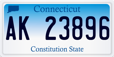 CT license plate AK23896