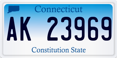 CT license plate AK23969
