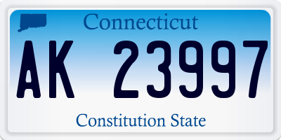 CT license plate AK23997