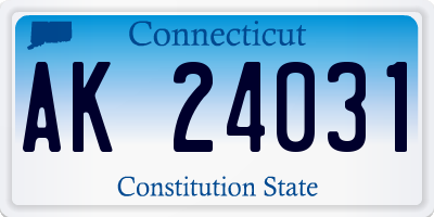 CT license plate AK24031