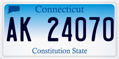 CT license plate AK24070