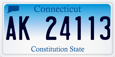 CT license plate AK24113