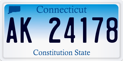 CT license plate AK24178