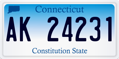 CT license plate AK24231