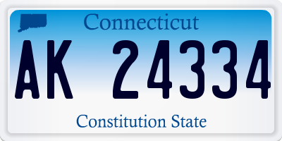 CT license plate AK24334