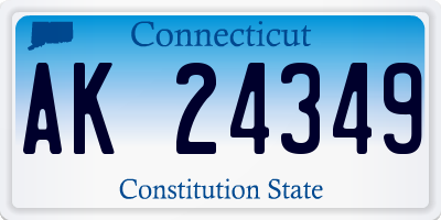 CT license plate AK24349