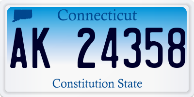 CT license plate AK24358