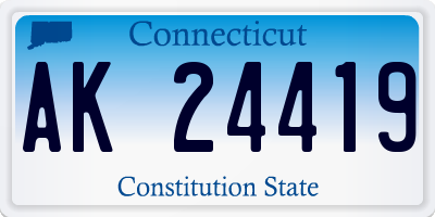 CT license plate AK24419