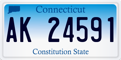 CT license plate AK24591