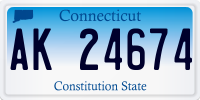 CT license plate AK24674