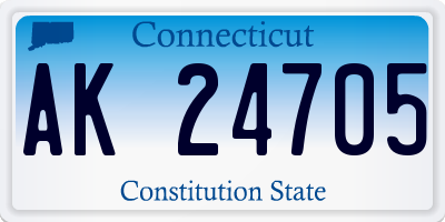 CT license plate AK24705