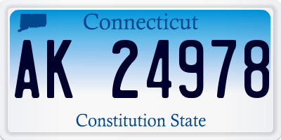 CT license plate AK24978