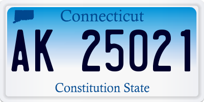 CT license plate AK25021