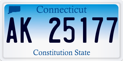 CT license plate AK25177