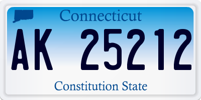 CT license plate AK25212