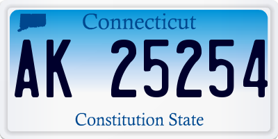 CT license plate AK25254
