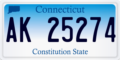 CT license plate AK25274