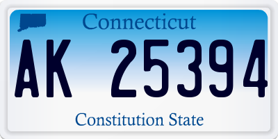 CT license plate AK25394