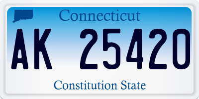 CT license plate AK25420