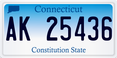 CT license plate AK25436