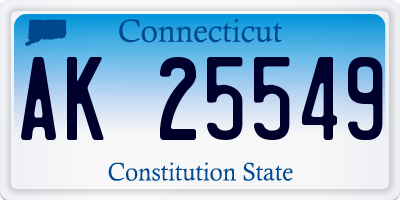 CT license plate AK25549
