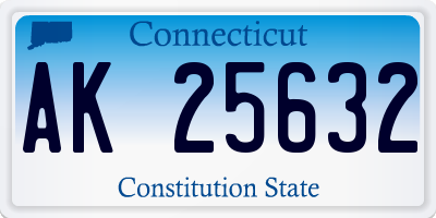 CT license plate AK25632