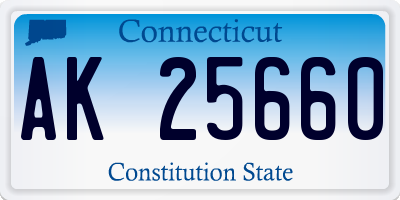 CT license plate AK25660