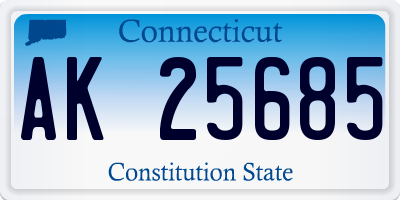 CT license plate AK25685