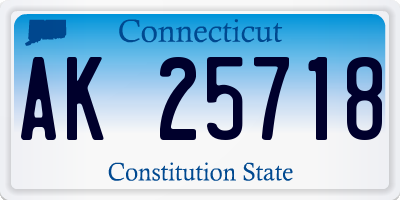 CT license plate AK25718