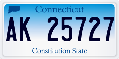 CT license plate AK25727